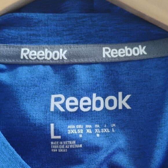 Reebok Men's Size Large Blue Short Sleeve Active Wear Tee Casual Comfort Sporty - Picture 2 of 7